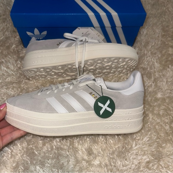 Women’s Adidas Gazelle Bold Grey White - Picture 1 of 7